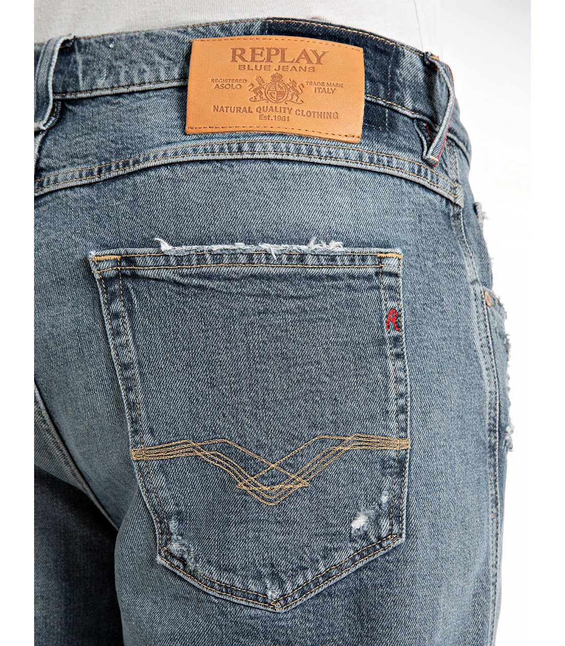 リラックステーパードSANDOTインディゴデニム 詳細画像 ブルー 8